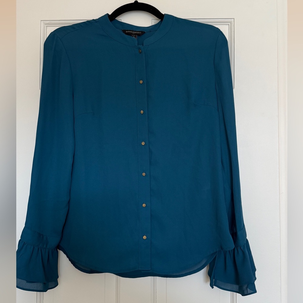 Banana Republic Teal Button-Up Blouse